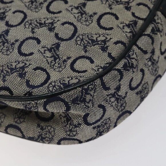 CELINE C Sulky Shoulder Bag Canvas Navy Gold Auth BA1890 - Picture 5 of 16